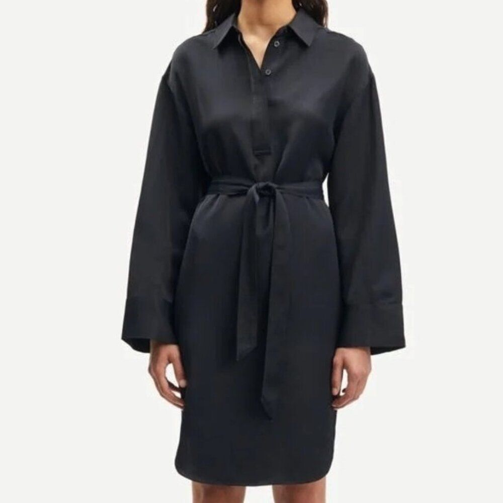 Samsøe Samsøe Dress Marina Belted Shirt Dress Black S M L